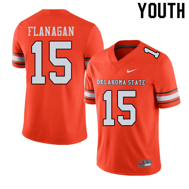 Youth #15 Sean Michael Flanagan Oklahoma State Cowboys College Football Jerseys Sale-Alternate Orang - Click Image to Close
